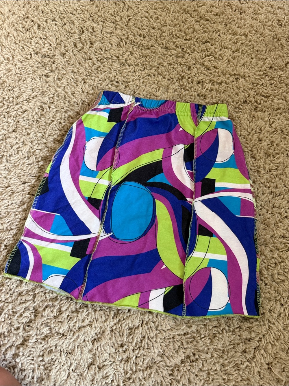PrettyLittleThing Purple, Blue & Green Abstract Mini Skirt